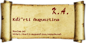 Kürti Augusztina névjegykártya